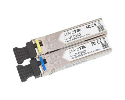 Трансивер S-3553LC20D комплект из 2 шт SFP modules, S-35LC20D (1.25G SM 20km T1310nm/R1550nm, Single LC-connector) + S-53LC20D (1.25G SM 20km T1550nm/R1310nm, Single LC-connector)