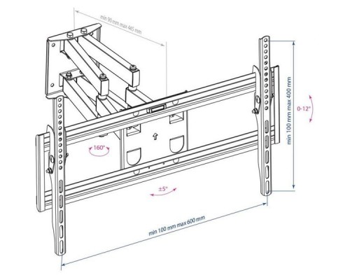 Кронштейн для телевизора Arm Media PT-16 черный 22