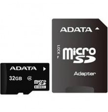 Карта памяти MicroSDHC 32GB Class 4 ADATA + адаптер SD AUSDH32GCL4-RA1                                                                                                                                                                                    