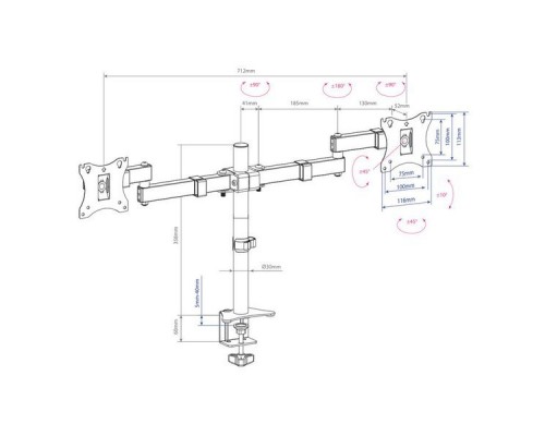 Кронштейн для мониторов Arm Media LCD-T04 черный 15