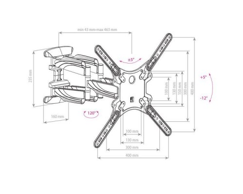 Кронштейн для телевизора Arm Media COBRA-45 черный 22