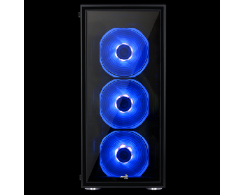 Корпус Aerocool Quartz Blue , ATX, без БП, закаленное стекло спереди и сбоку, 3x 12см LED (синий), 1х 12см (черный) в комплекте, 1xUSB 3.0, 2xUSB 2.0