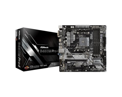 Материнская плата AMD B450 SAM4 MATX B450M PRO4 ASROCK