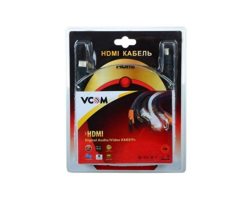 Кабель HDMI (19M -19M) 5.0м VCOM VHD6020D-5MB 2 фильтра, ver1.4V+3D, позол. контакты