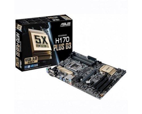 Материнская плата ASUS H170 PLUS D3 S1151 H170 2xPCI-E Dsub+DVI+HDMI GbLAN SATA RAID ATX 4DDR3 (RTL)