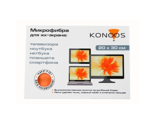 Очиститель Konoos KT-1 Салфетка из микрофибры для ЖК-телевизоров 20 х30 см