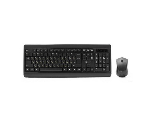Клавиатура Комплект кл-ра+мышь беспров. Gembird KBS-8001, 2.4ГГц, черный, 104 клавиши+2 кнопки+колесо кнопка, 1000 DPI, батарейки в комплекте