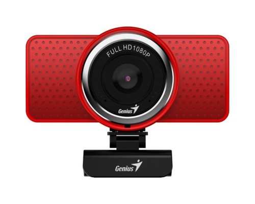 Веб-Камера Genius ECam 8000, red, Full-HD 1080p swiveling, tripod-ready design, USB, built-in microphone, rotation 360 degree, tilt 90 degree