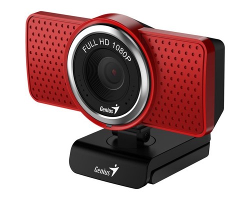 Веб-Камера Genius ECam 8000, red, Full-HD 1080p swiveling, tripod-ready design, USB, built-in microphone, rotation 360 degree, tilt 90 degree
