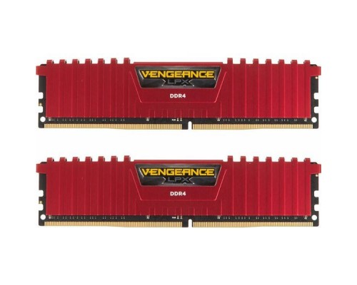 Модуль памяти DDR4 Corsair Vengeance LPX 8Gb (2x4Gb) 2666MHz CL16 (16-18-18-35) 1.2V / CMK8GX4M2A2666C16R / Red