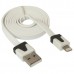 Кабель USB 2.0 A--Lightning 1.0м Defender ACH01-03P 87472 плоский кабель, белый + чёрная вставка