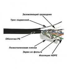 Кабель информационный Lanmaster TWT-5EFTP2-OUT кат.5е F/UTP общий экран 2X2X24AWG PE внешний 305м черный                                                                                                                                                  