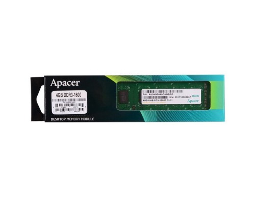 Память DDR3 4Gb (pc-12800) 1600MHz Apacer Retail AU04GFA60CAQBGC/DL.04G2K.HAM