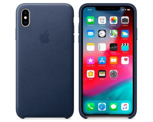 iPhone XS Max Leather Case - Midnight Blue