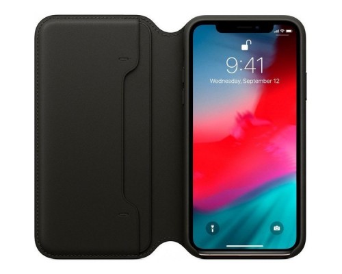 iPhone XS Leather Folio - Black