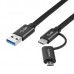 Кабель универсальный A-DATA USB Type C/microUSB для зарядки и синхронизации 1м, металлический, Black