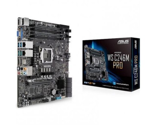 Материнская плата ASUS WS C246M PRO S1151 C246 PCI-E Dsub+DVI+HDMI 2xGbLAN SATA RAID MicroATX 4DDR4 (RTL)