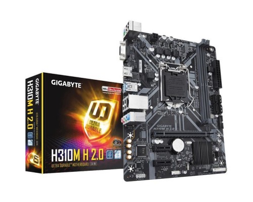 Материнская плата Gigabyte H310M H 2.0 S1151 H310 PCI-E Dsub+HDMI GbLAN SATA Micro-ATX 2DDR4 (RTL)