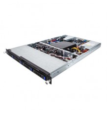 Сервер Server Barebone Gigabyte 1U Rackmount R160-D61, 2x E5-2600 V3/V4 series, 4 x 3.5 HDD bays, 2x10GB LAN x540, single PSU 500W Platinum                                                                                                               
