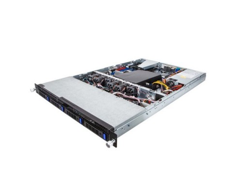 Сервер Server Barebone Gigabyte 1U Rackmount R160-D61, 2x E5-2600 V3/V4 series, 4 x 3.5 HDD bays, 2x10GB LAN x540, single PSU 500W Platinum