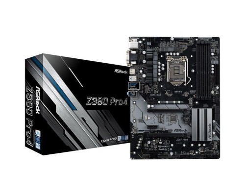 Материнская плата ASRock Z390 PRO4 S1151 Z390 2xPCI-E Dsub+DVI+HDMI GbLAN SATA RAID ATX 4DDR4 (RTL)