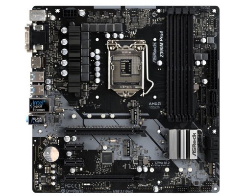 Материнская плата ASRock Z390M PRO4 S1151 Z390 2xPCI-E Dsub+DVI+HDMI GbLAN SATA RAID  MicroATX 4DDR4 (RTL)