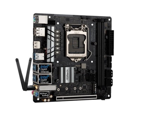 Материнская плата ASRock Z390M-ITX/AC S1151 Z390 PCI-E HDMI+DP 2xGbLAN+WiFi+BT SATA RAID Mini-ITX 2DDR4 (R