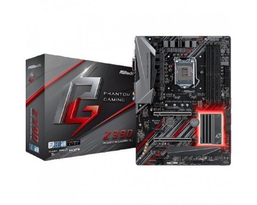 Материнская плата Z390 PHANTOM GAMING SLI, Socket 1151, Intel®Z390, 4xDDR4-2666, DVI-D+HDMI, 2xPCI-Ex16, 4xPCI-Ex1, 6xSATA3(RAID 0/1/5/10), 2xM.2, 8 Ch Audio, 2,5GLan, (0+3)xUSB2.0, (5+4)xUSB3.1, 1xUSB3.1 Type-C™, 1xPS/2, ATX, RTL,