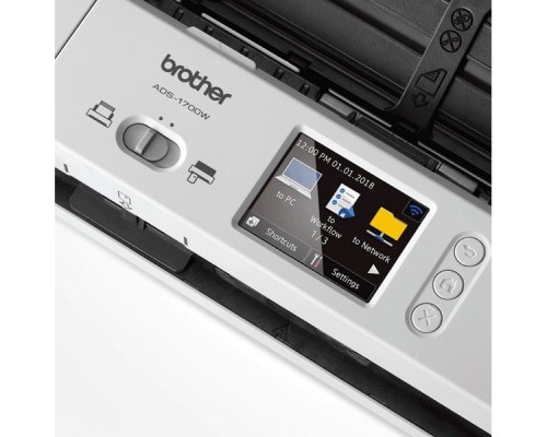 Документ-сканер Brother ADS-1700W, A4, 25 стр/мин, 1200 dpi, DADF20, WiFi, сенс.экран, USB3.0, Nuanc