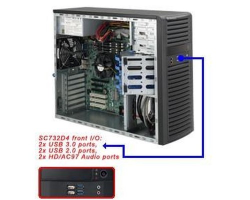 Корпус для сервера MIDTOWER 865W CSE-732D4-865B SUPERMICRO