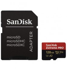 Карта памяти MicroSDXC 128Gb SanDisk Extreme Pro SDSQXCY-128G-GN6MA C10/UHS-I U3/A2/V30 R170 +SDA                                                                                                                                                         