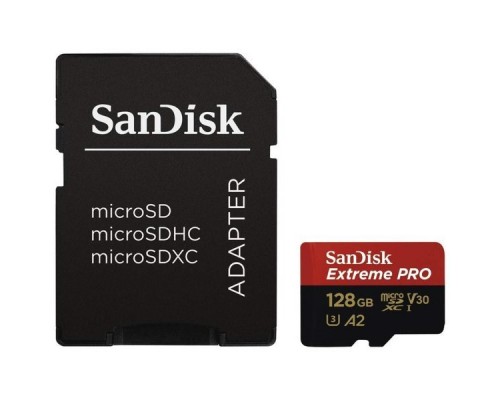 Карта памяти MicroSDXC 128Gb SanDisk Extreme Pro SDSQXCY-128G-GN6MA C10/UHS-I U3/A2/V30 R170 +SDA