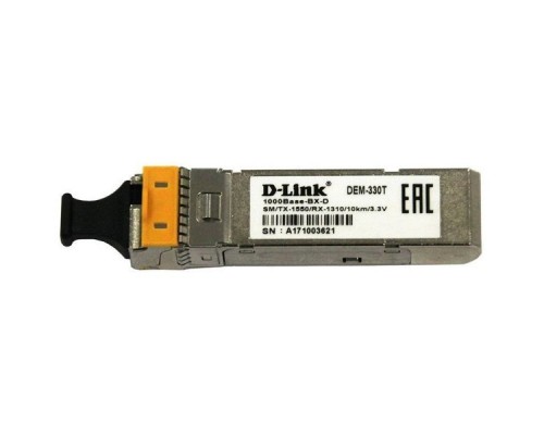 Трансивер D-Link 330T/10KM/A1A WDM SFP 1x1000Base-BX-D Tx:1550nm Rx:1310nm