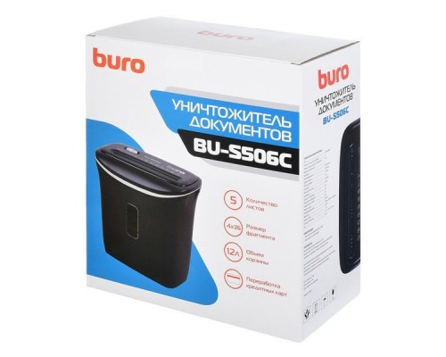 Шредер Buro Home BU-S506C (секр.P-4)/фрагменты/5лист./12лтр./пл.карты