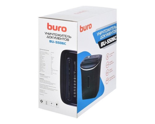 Шредер Buro Home BU-S506C (секр.P-4)/фрагменты/5лист./12лтр./пл.карты
