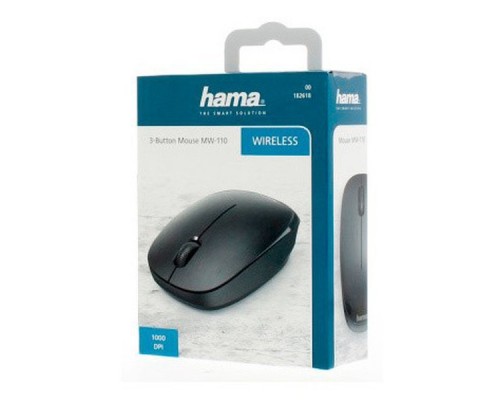 Мышь Hama MW-110 черный оптическая (1000dpi) беспроводная USB для ноутбука (2but)