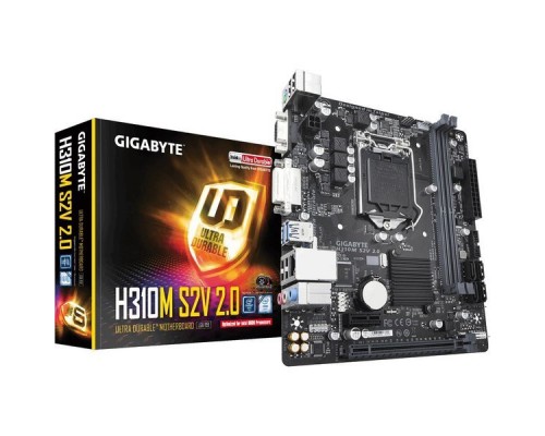 Материнская плата H310M S2V 2.0, Socket 1151, Intel®H310, 2xDDR4-2666, D-SUB+DVI-D, 1xPCI-Ex16, 1xPCI-Ex1, 4xSATA3, 8 Ch Audio, GLan, (4+2)xUSB2.0, (2+2)xUSB3.1,1xPS/2, mATX, RTL,