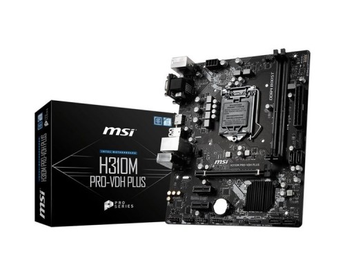 Материнская плата H310M PRO-VDH PLUS, Socket 1151, Intel®H310, 2xDDR4-2666, D-SUB+DVI-D+HDMI, 1xPCI-Ex16, 2xPCI-Ex1, 4xSATA3, 8 Ch Audio, GLan, (4+2)xUSB2.0, (2+2)xUSB3.1, 1xPS/2, mATX, RTL