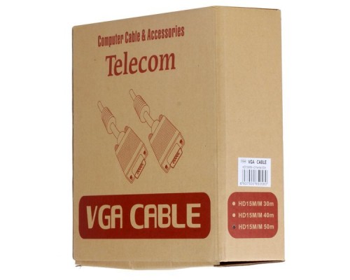 Кабель монитор-SVGA card (15M-15M) 50м 2 фильтра VCOM VVG6448-50M