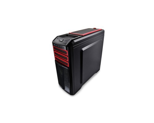 Корпус Deepcool KENDOMEN RD , ATX, без БП, черно-красный, боковое окно, 1x USB 3.0, 2x USB 2.0, 5х 12см вентиляторов, реобас.