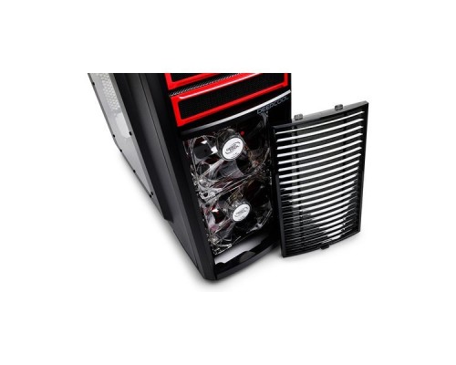 Корпус Deepcool KENDOMEN RD , ATX, без БП, черно-красный, боковое окно, 1x USB 3.0, 2x USB 2.0, 5х 12см вентиляторов, реобас.