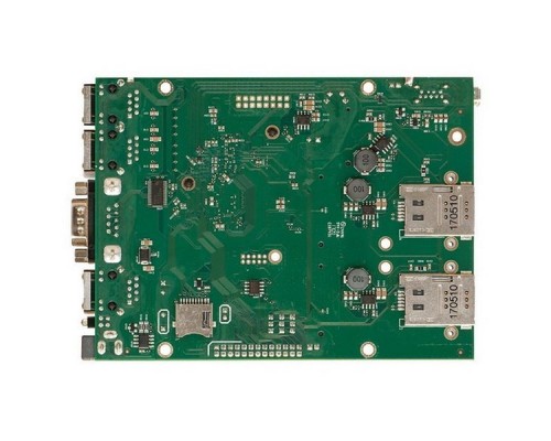 Маршрутизатор RBM33G RouterBOARD M33G with Dual Core 880MHz CPU, 256MB RAM, 3x Gbit LAN, 2x miniPCI-e, 2x SIM slots, USB, microSD slot, M.2 slot, RouterOS L4 OEM