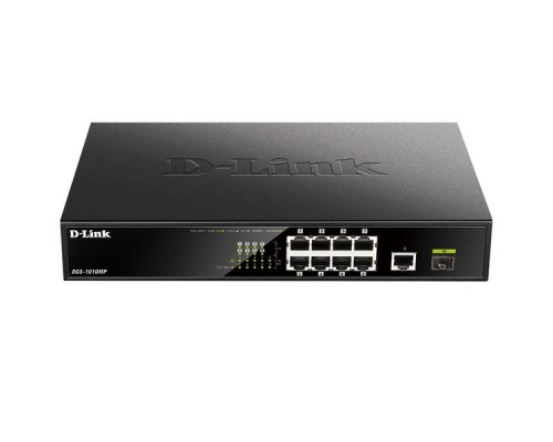 Коммутатор D-Link DGS-1010MP/A1A 9G 1SFP 8PoE 125W неуправляемый