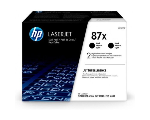 Оригинальный картридж hp CF287XD № 87X чёрный, двойная упаковка повышенной ёмкости