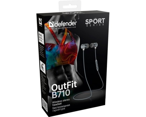 Гарнитура Defender OutFit B710 черный+белый, Bluetooth