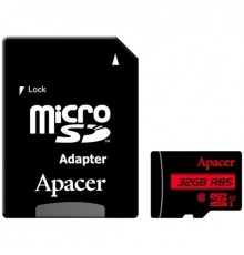 Память SD Card microSDHC 32GB Apacer Memory Card AP32GMCSH10U5-R UHS-I U1 Class 10, R85, Adapter, RTL                                                                                                                                                     