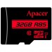 Память SD Card microSDHC 32GB Apacer Memory Card AP32GMCSH10U5-R UHS-I U1 Class 10, R85, Adapter, RTL