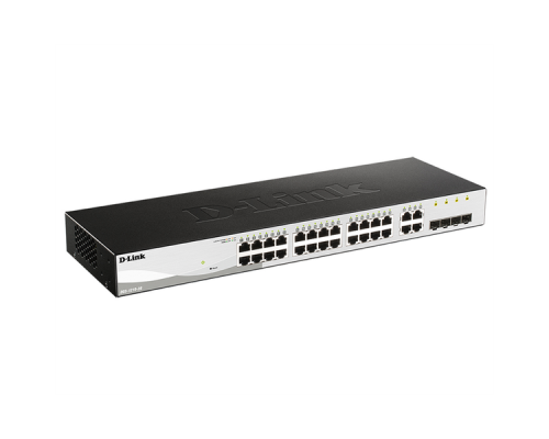 Коммутатор D-Link Gigabit Smart Switch with 24 10/100/1000Base-T ports and 4 Gigabit MiniGBIC (SFP) ports