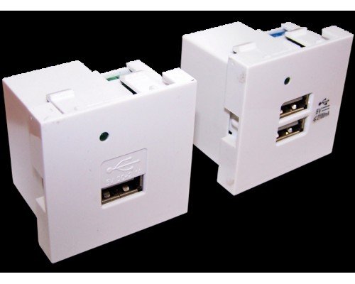 Модуль USB-зарядки Lanmaster LAN-EZ45X45-2U-R2-WH