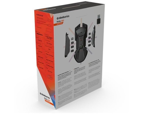 Мышь Steelseries Rival 650 черный оптическая (12000dpi) беспроводная USB игровая (7but)